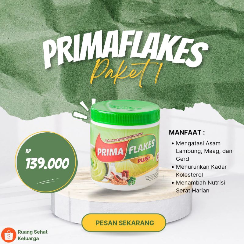 

PRIMAFLAKES BUBUR SEREAL GANDUM TALBINAH BANTU ATASI MAAG ASAM LAMBUNG GERD