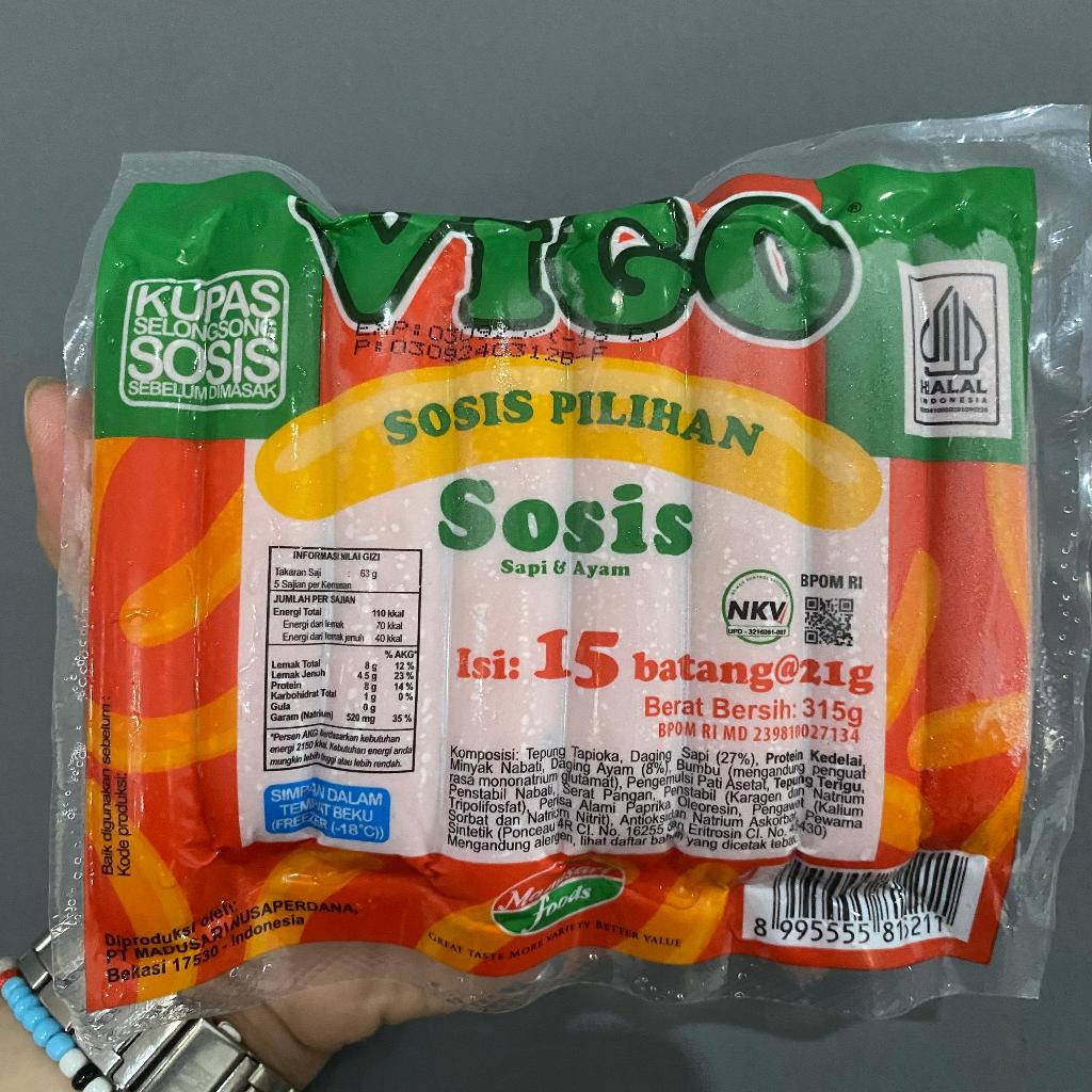 

VIGO Sosis Sapi Kombinasi Ayam isi (15bj) 315 Gram