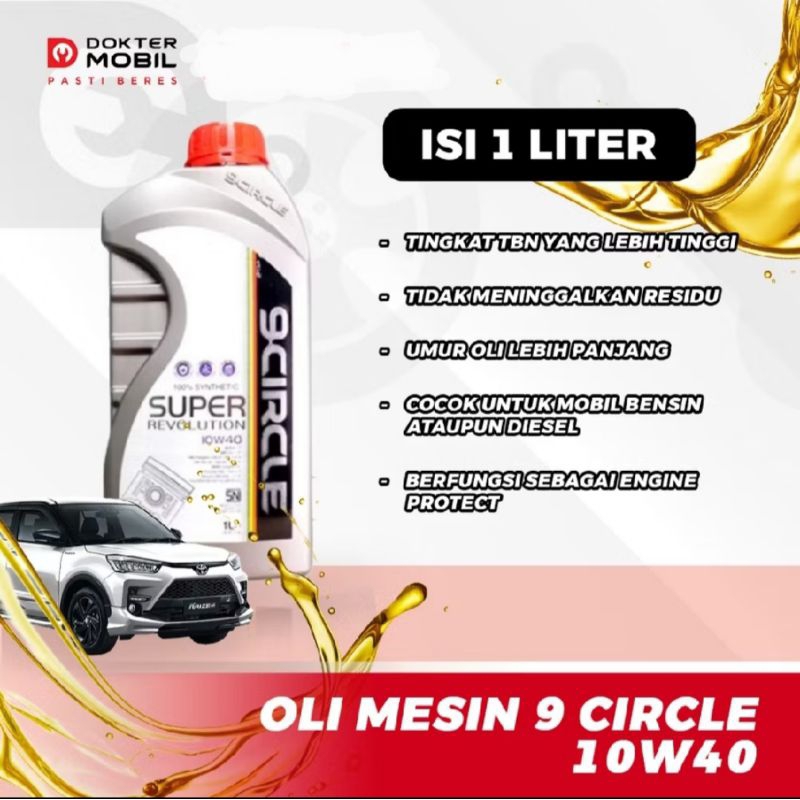 Oli Mobil Terbaik 9circle 10w40 100% Synthetic Engine Oil Wert 1L