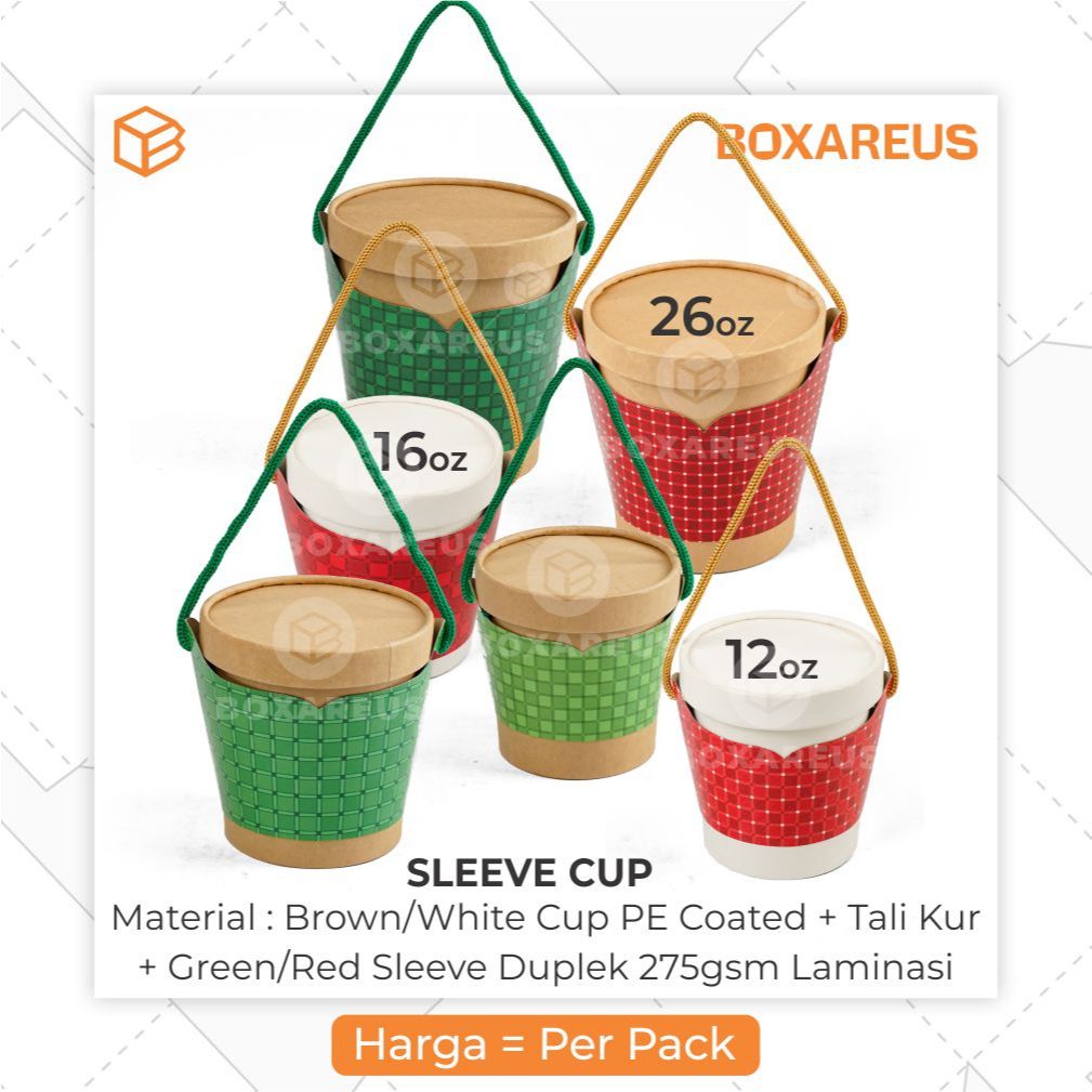 Cup Paper Bowl Sleeve Kemasan Soup Eskrim Cookies | Sleeve Cup