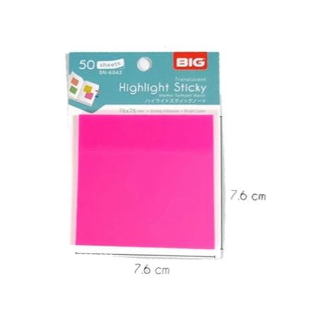 

[SET] STICKY NOTES BIG 76 X 76 TRANSPARANT NEON / MEMO TEMPEL / NOTE KERTAS NEON FLUORESCENT COLOR