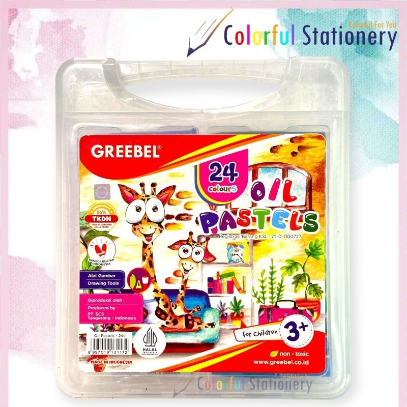 

Crayon / Kerayon GREEBEL Oil Pastel 24 Warna