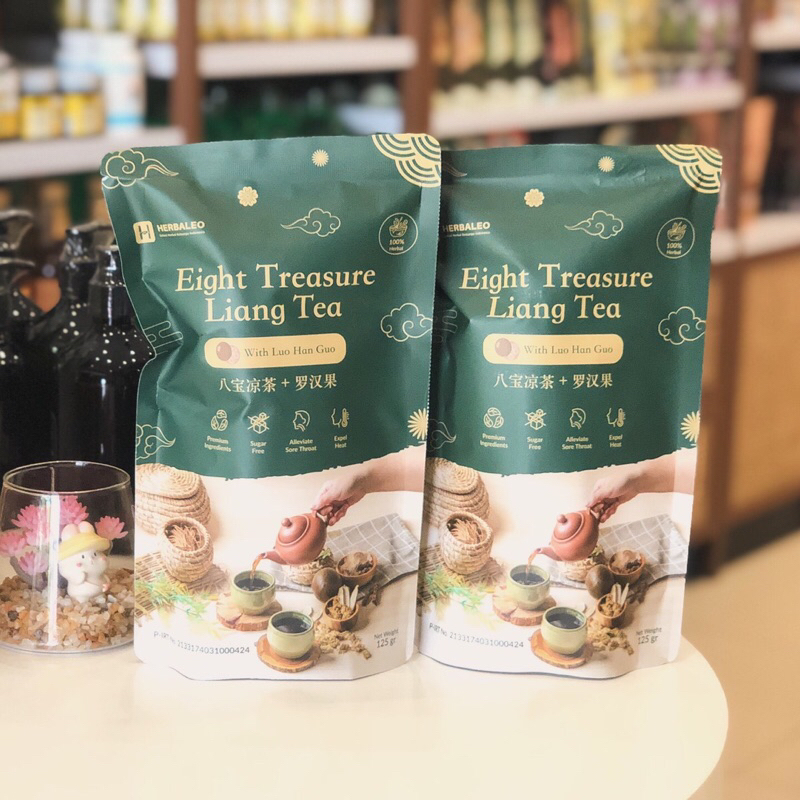 

Liang Tea - Herbaleo Eight Treasure Liang Tea with Luo Han Guo - Minuman Untuk Panas Dalam 125gr