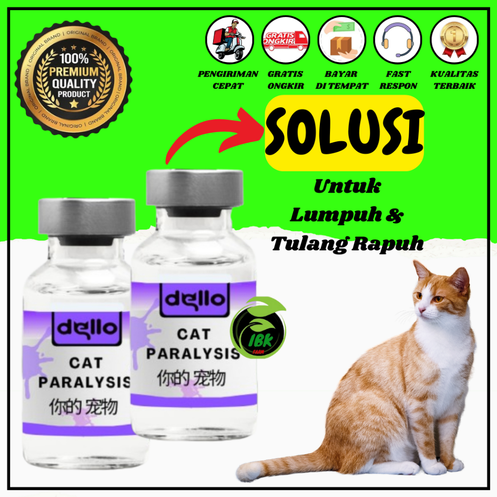 OBAT LUMPUH KUCING DELLO OBAT KEJANG DEHIDRASI TETANUS INBEKEN