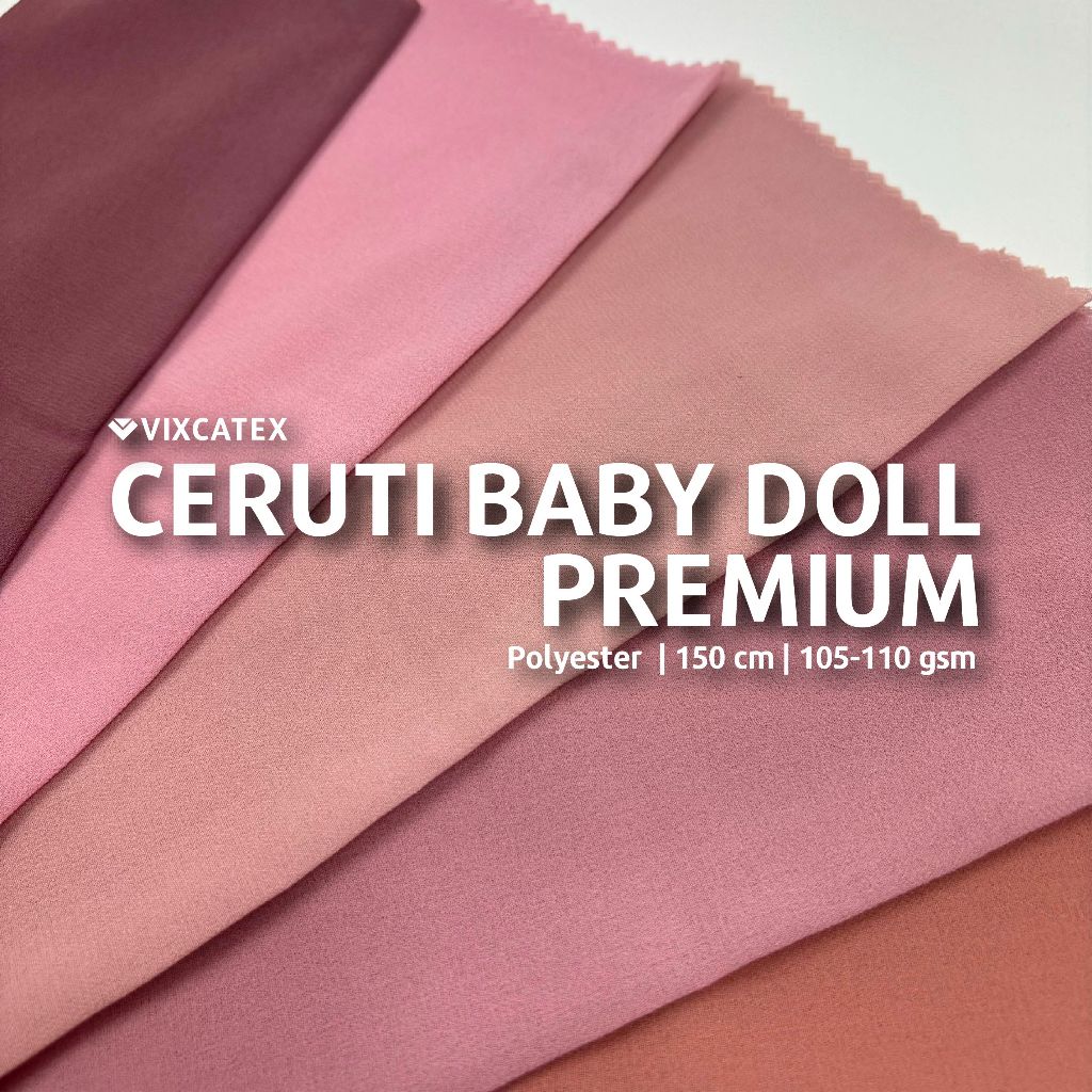 [PER 0,5 M] Kain Ceruti Baby Doll Lebar 150 cm 3000 Premium Ceruty Cerruty Cerutty Armany Cerruti Ce
