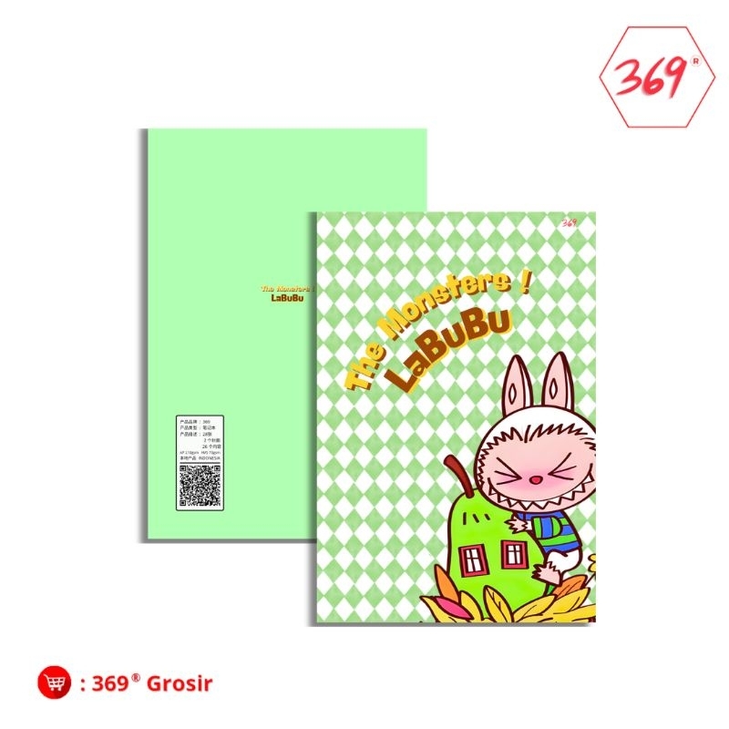 

369 | Buku Tulis A5 - 28 Lembar - Labubu The Monsters Hijau