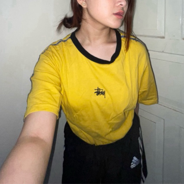 PRELOVED Stussy Yellow T-Shirt