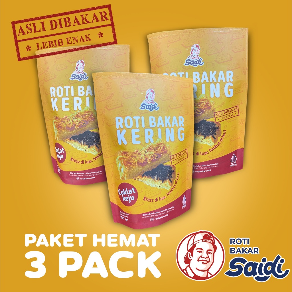 

Roti Bakar Saidi Kering Paket Hemat 3 Pack