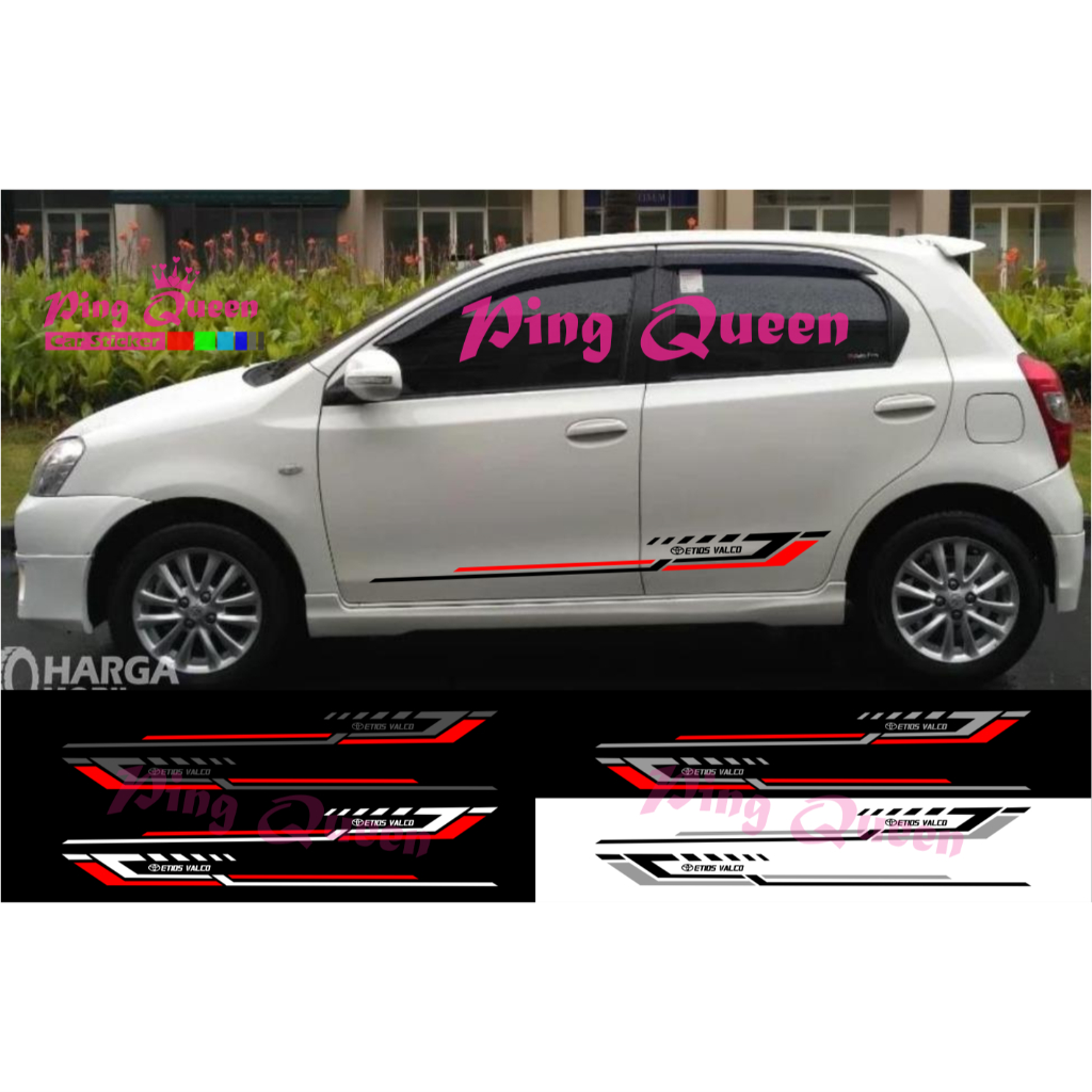 STICKER MOBIL TOYOTA ETIOS VALCO STICKER STRIPING VARIASI MOBIL ETIOS VALCO