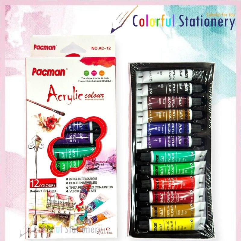 

Cat Acrylic Pacman 12 Warna (Set)