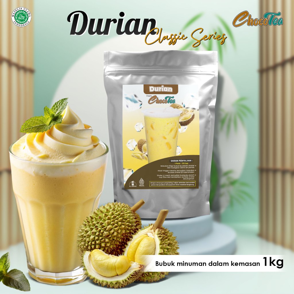 

BUBUK MINUMAN DURIAN 1KG / SERBUK SEDUH ANEKA RASA / ICE SHAKE ES KEKINIAN / POWDER DUREN CHOCOLATE COKELAT COKLAT TARO MATCHA COOKIES CREAM VIRAL BANYAK PILIHAN VARIAN KEMASAN 1 KG 1000GRAM 1000 GRAM ENAK NIKMAT CREAMY LEZAT SUPPLIER DISTRIBUTOR