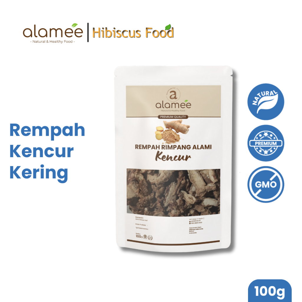 

ALAMEE Kencur Kering Dried Galangal Rempah Rimpang Organik Alami Bumbu Seasoning Masakan Masak 100gr