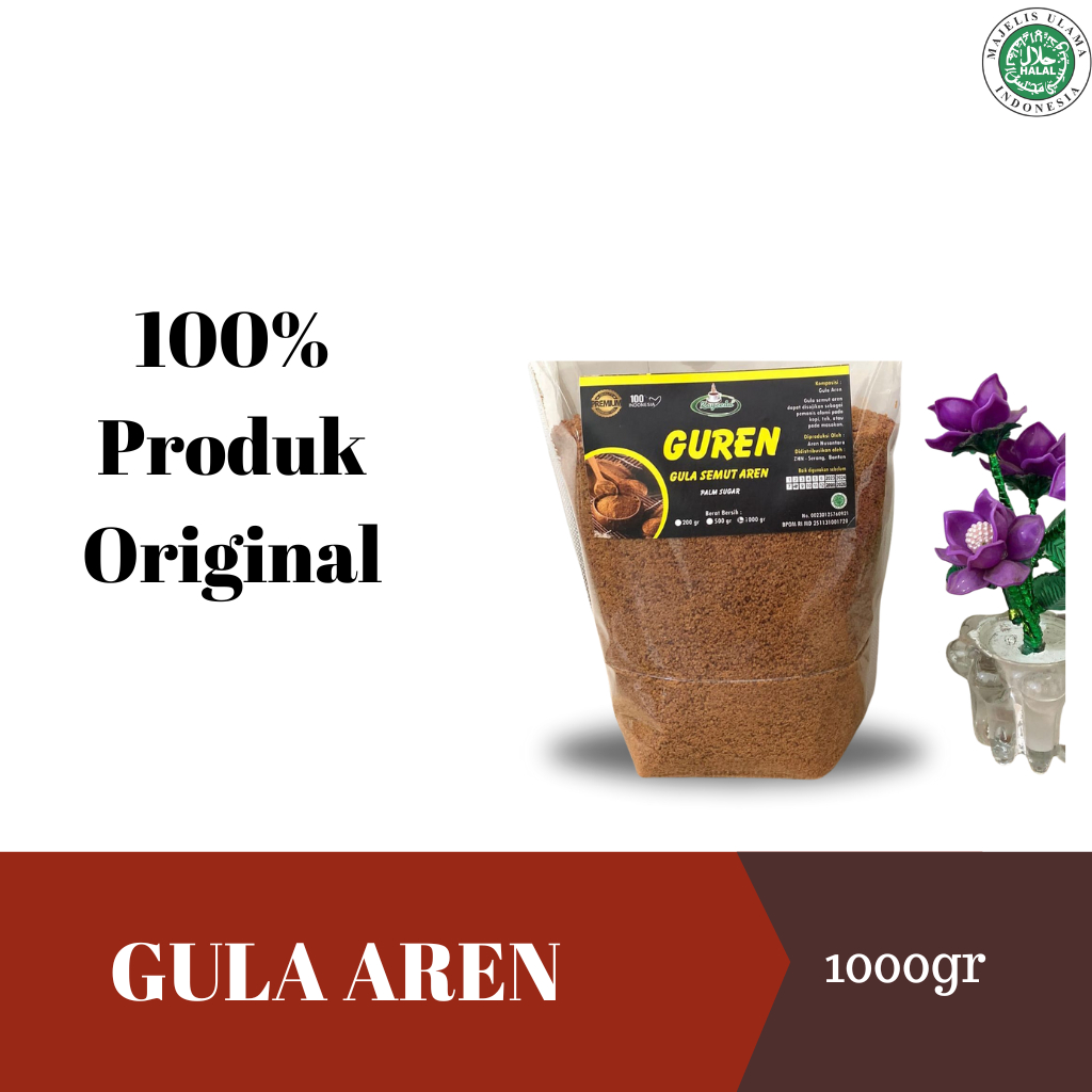 

GUREN/ GULA SEMUT AREN 1KG / GULA AREN BUBUK / Palm sugar / Rempah / JSR / 100% TANPA BAHAN PENGAWET