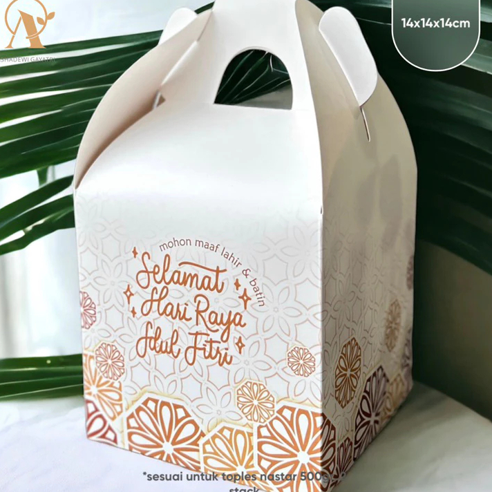 

10pcs box gable ukuran 14x14x14cm selamat hari raya box kemasan pembungkus kemasan