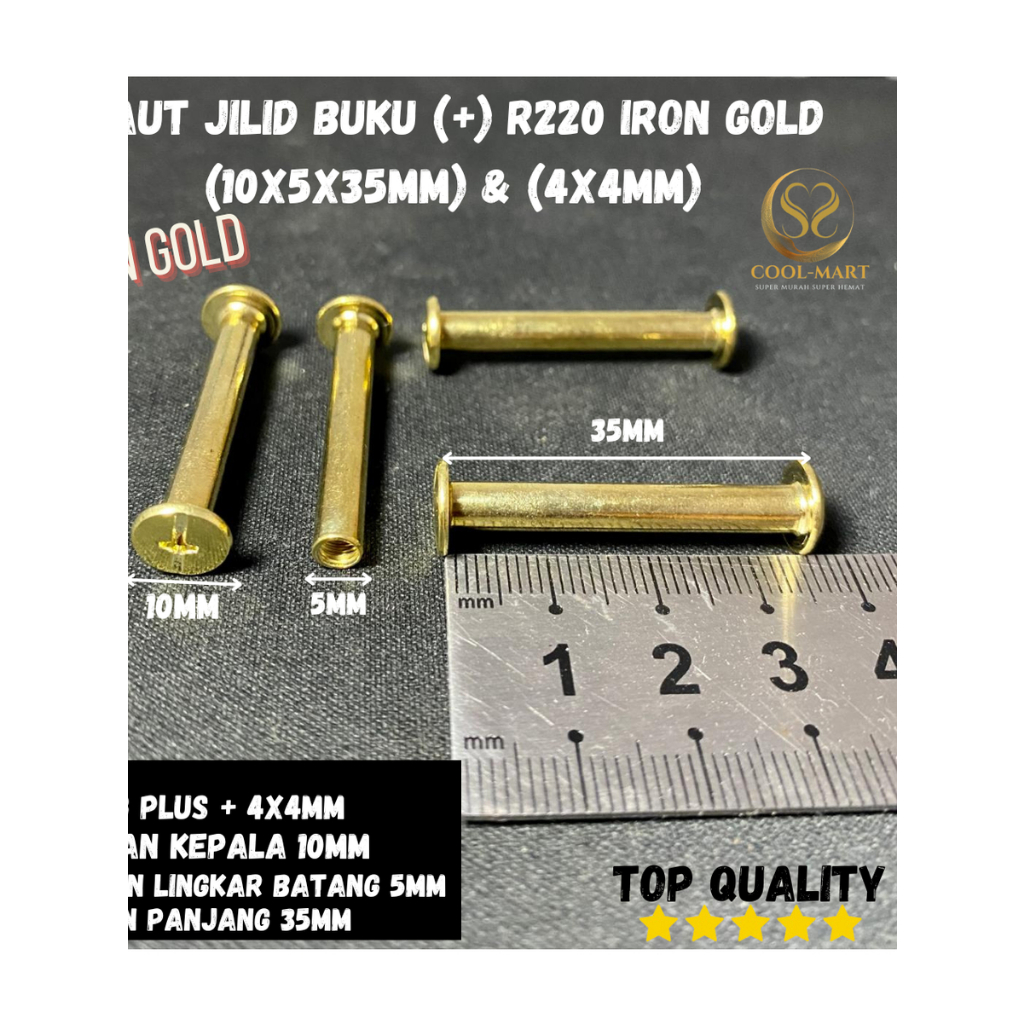 BAUT JILID BUKU (+) R220 IRON GOLD (10X5X35MM) & (4X4MM)