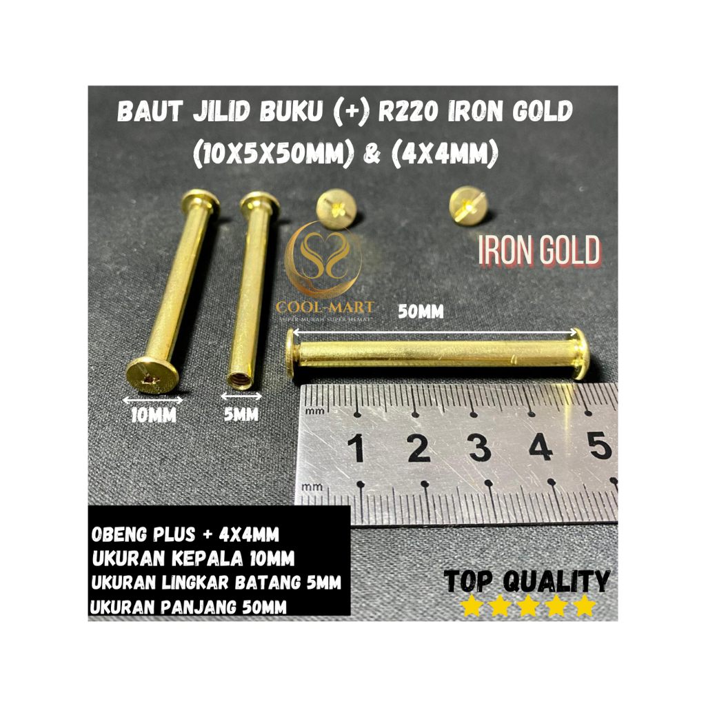 BAUT JILID BUKU (+) R220 IRON GOLD (10X5X50MM) & (4X4MM)