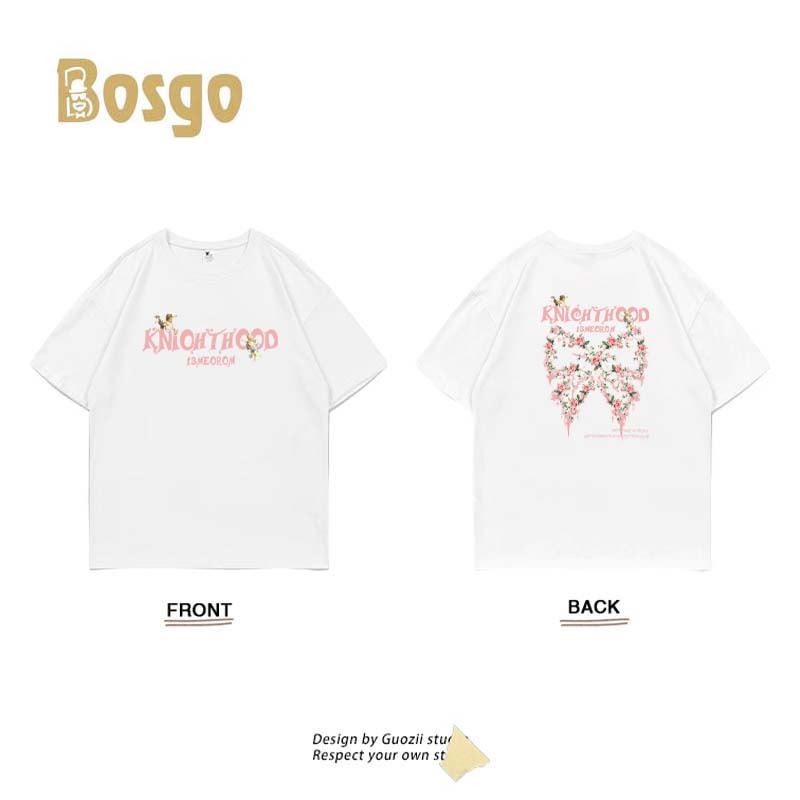 Bosgo Korean Style Print T-shirt Oversize T-shirt Baju Oversize Distro Kaos Pria Wanita