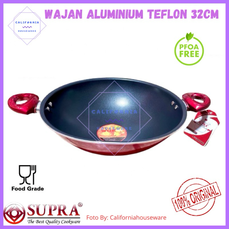 Rosemary Wok 32cm Aluminium SUPRA / Wajan Aluminium Teflon 32cm SUPRA / SUPRA Wok 32cm