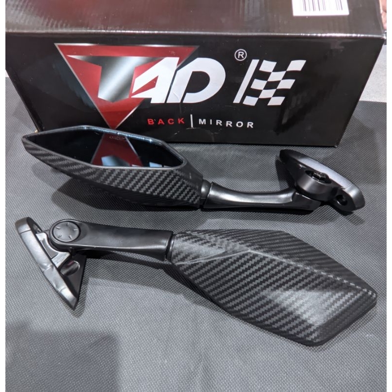 KACA SPION MOTOR CARBON R25 R15 NMAX LEXI AEROX TANGKAI PENDEK KACA BIRU