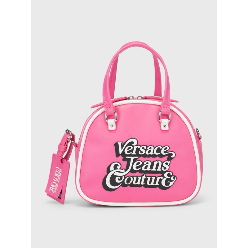 VERSACE JEANS COUTURE LOGO BOWLING TOP HANDLE BAG PINK