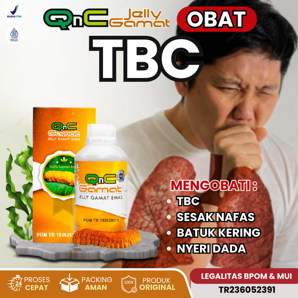 QnC Jelly Gamat - Obat TBC Tuberkulosis Obat Sesak Nafas Obat Batuk Kering Obat Flek Paru Paru Obat 
