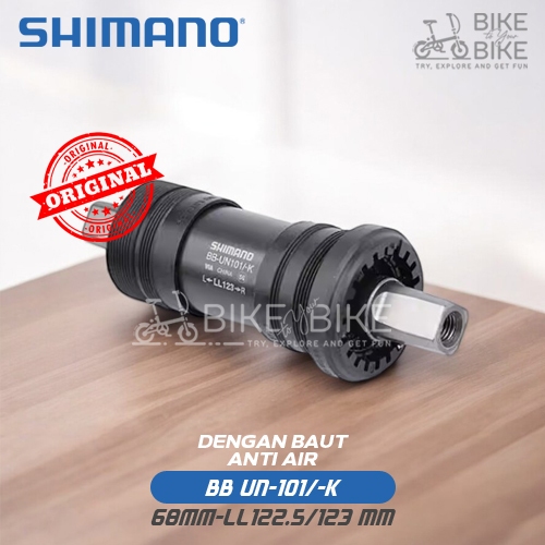 BOTTOM BRACKET SHIMANO BB-UN101 ORIGINAL, BB KOTAK 122,122.5, 123MM, BB KOTAK BEARING
