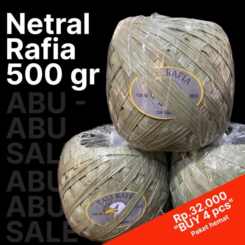 

tali rafia 500 gram netral- Tali Plastik 5 ons,rafia abu-abu 1/2 kuat tebal | murah