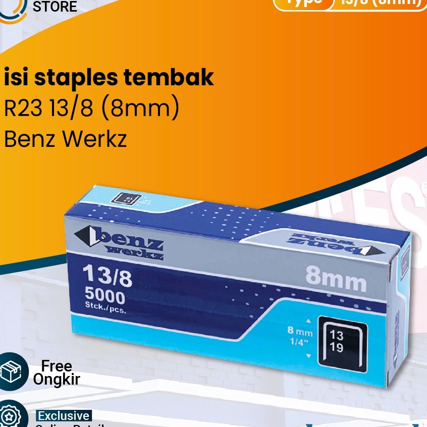 

Isi Staples 13 8 Refill Stapler Steples Tembak R23 8 mm 138 Benz