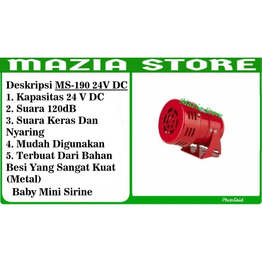 Alarm Mini Sirine MS 190 24V // Sirine Motor