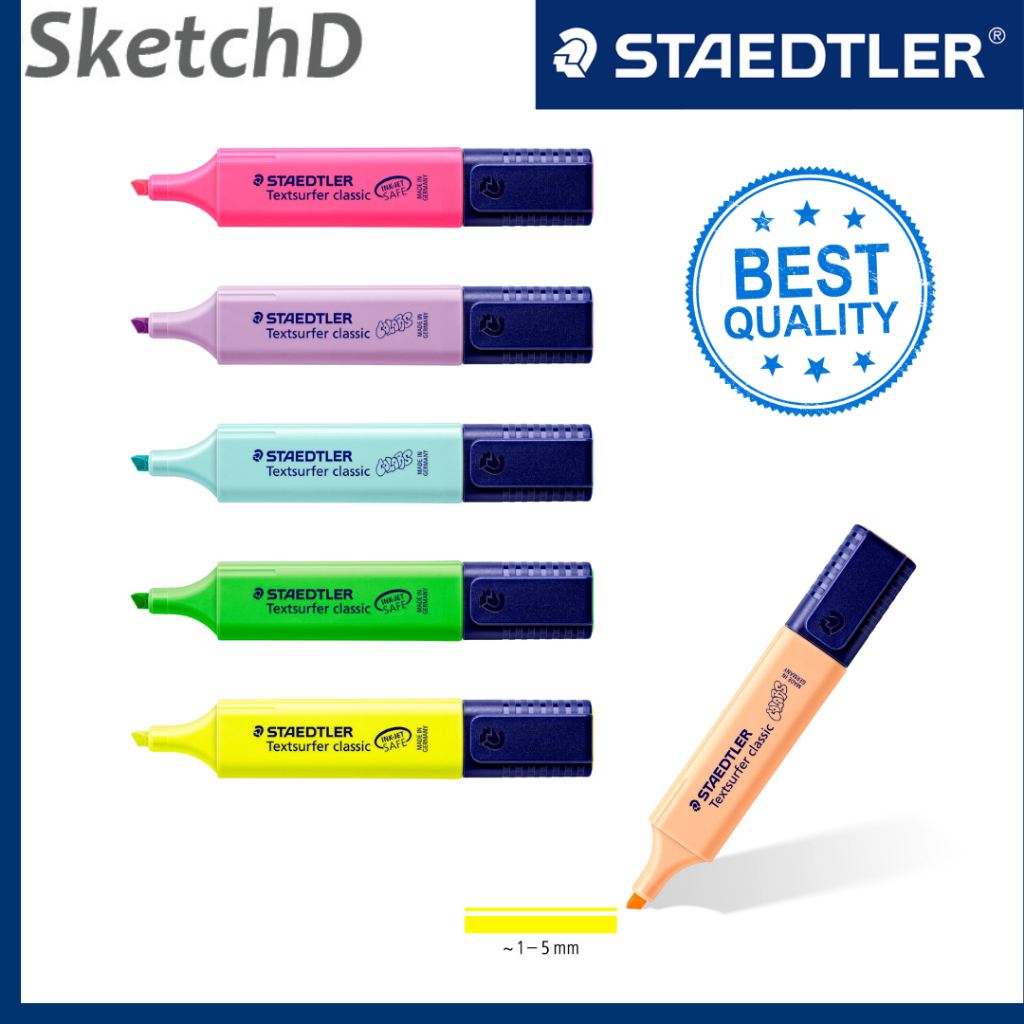 

Penanda Warna Staedtler Classic Textsurfer highlighter Chisel Tip Pastel Bright Color