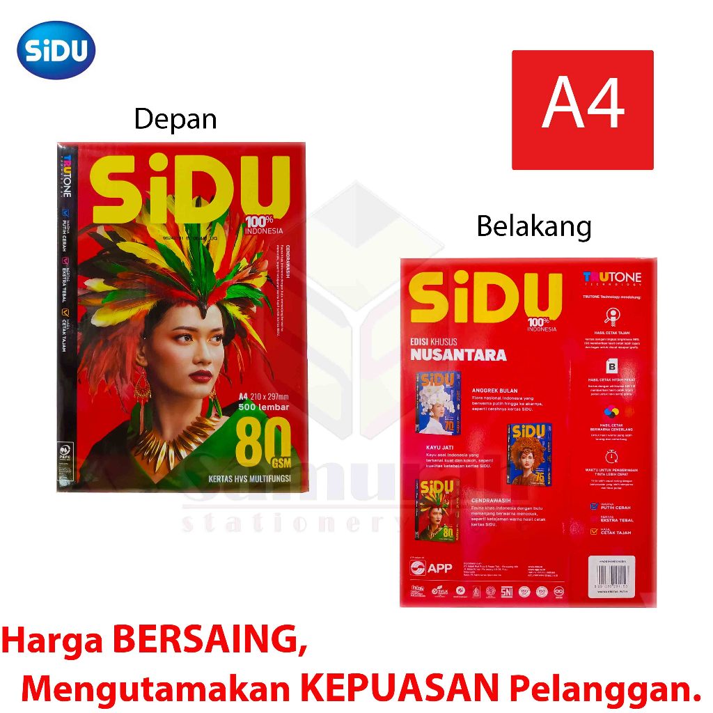 

Kertas HVS Sinar Dunia A4 80 Gsm / HVS Sidu A4 80 Gram / Kertas Sidu A4 80gsm Kertas HVS Putih Print