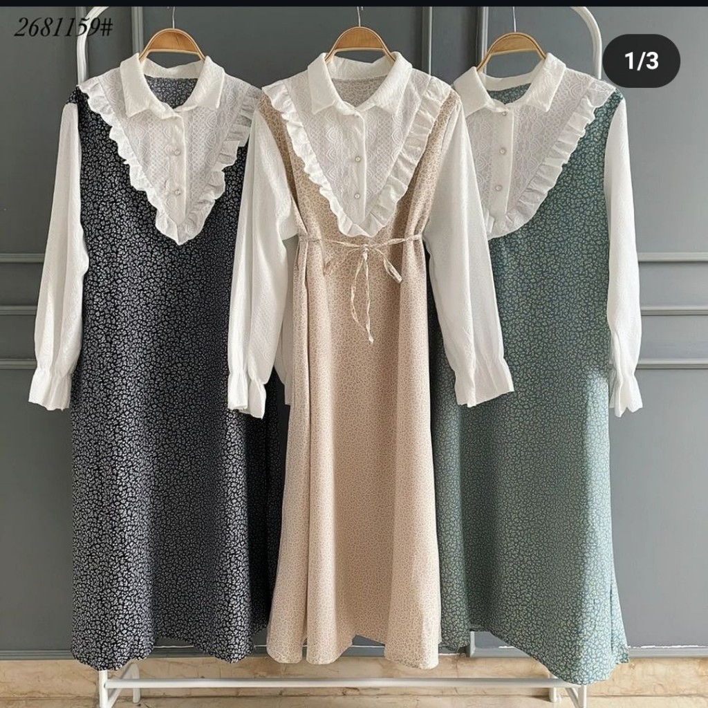 Midi dress crincle brokat import/dress import/dress katun import/gamis midi import/gamis midi wanita