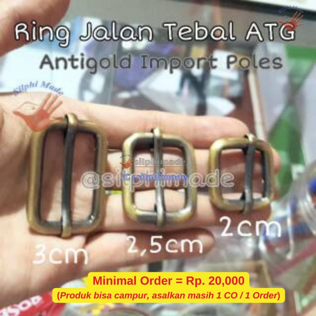 [1pcs] Ring Jalan Tebal ATG Antigold Import Poles / Bahan Tas