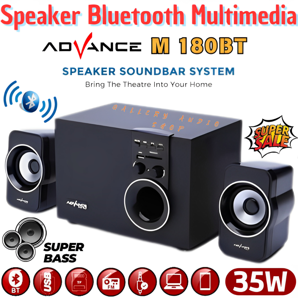 Speaker Aktif Advance M 180BT Bluetooth Multimedia Dengan Subwoofer Dan Fm Radio | Speaker Aktif Adv