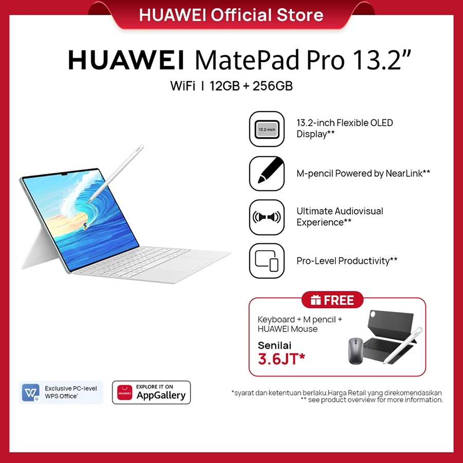 [FREE Pen+KB+Mouse] HUAWEI MatePad Pro 13.2" Tablet |  2.8K OLED | 144Hz | Touchpad Keyboard | NearL