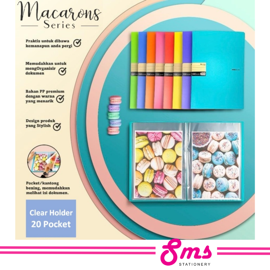 

Interxfolder Display Album F4 (Folio) 20 Pocket Pastel Macarons