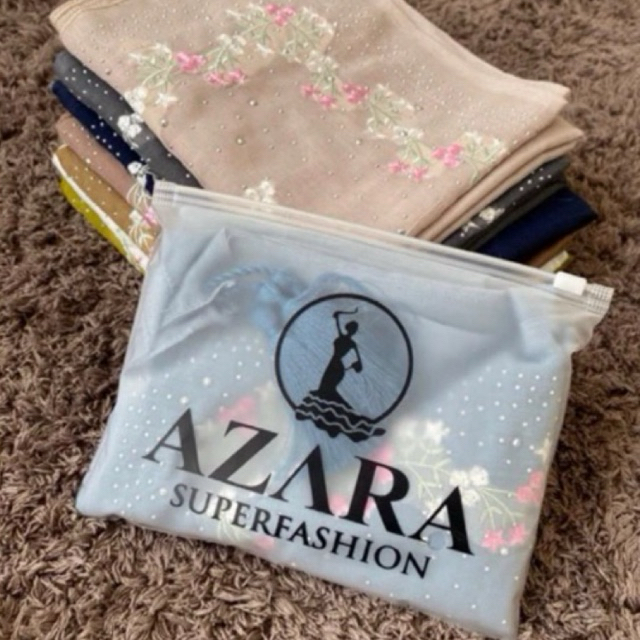 ZAHRA SCARVES-HIJAB SEGI EMPAT PARIS PAYET BUNGA BORDIR AZARA BUCKLE POUCH//HIJAB SULAM BORDIR MEWAH