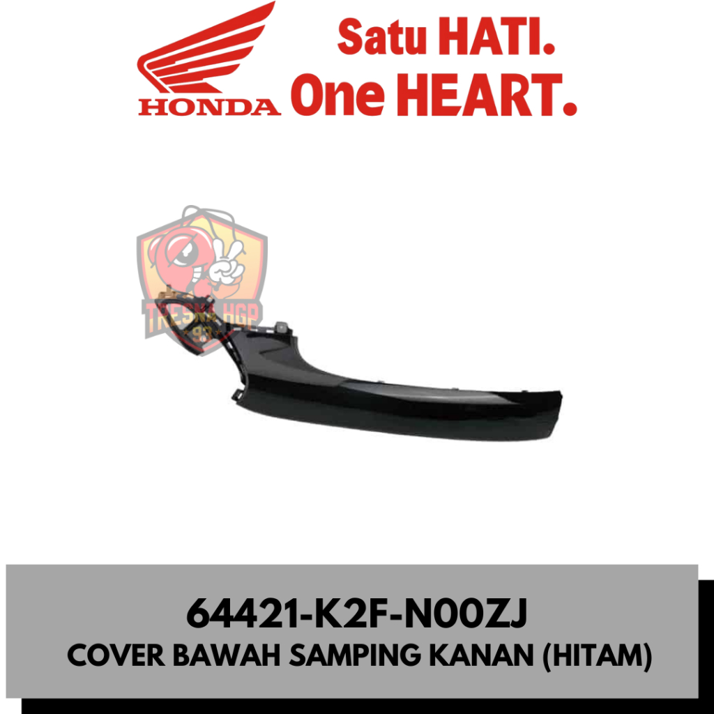 64421-K2F-N00ZJ COVER BAWAH SAMPING KANAN (HITAM) NEW SCOOPY ESP K2F ORIGINAL | COVER UNDER R SIDE 6