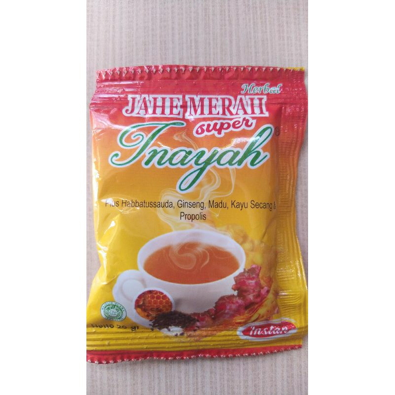 

Jahe Merah Inayah Plus Habbatussauda dan Gingseng Asli 100% bukan AMH satu sachet