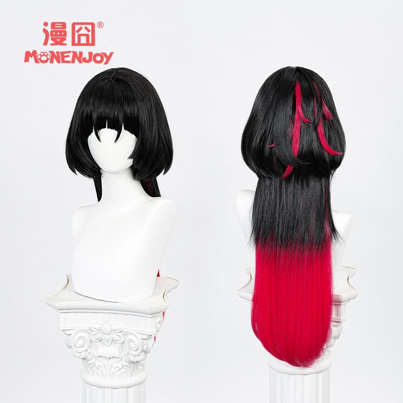 [READY JKT] Monenjoy - Jane Doe wig - ZZZ Jane Doe cosplay wig - wig hitam pink panjang