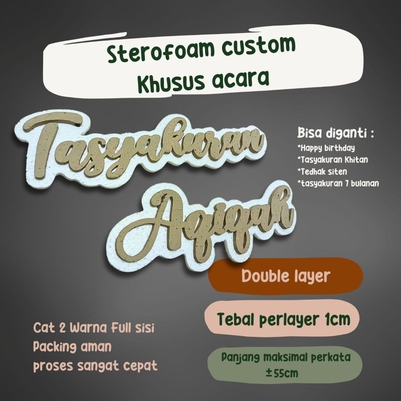 (Khusus Acara) Custom Styrofoam backdrop ulang tahun,aqiqah,khitan