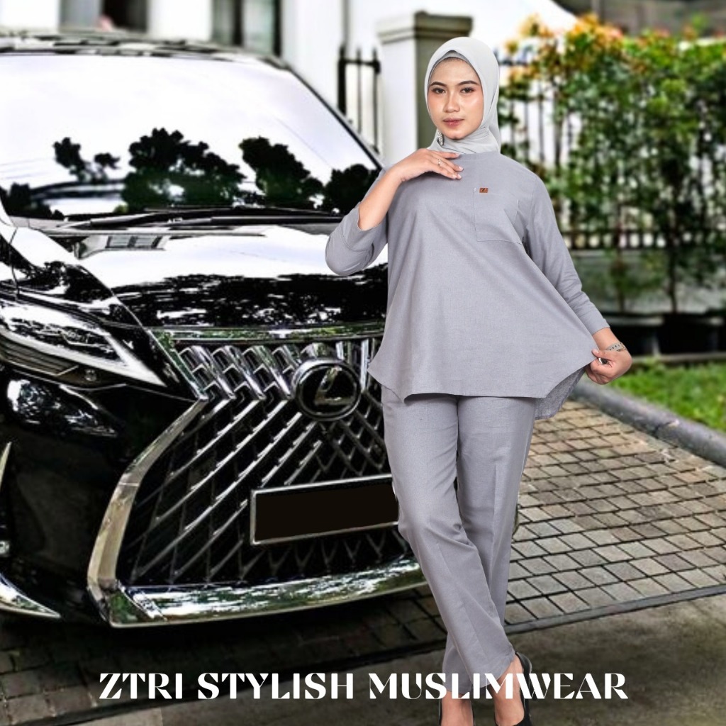 🆉🆃🆁🅸 - Baju setelan wanita terbaru fashion muslim wanita kekinian bahan katun rami premium