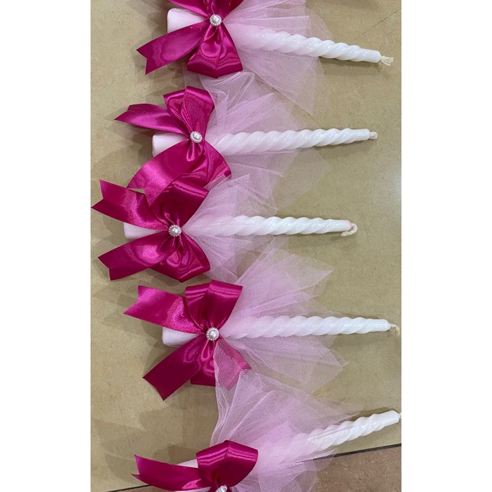 berkualitas Lilin pita satin hias Tile Baby Pink  Birthday  Ulang tahun  Sweet seventeen  17 tahun