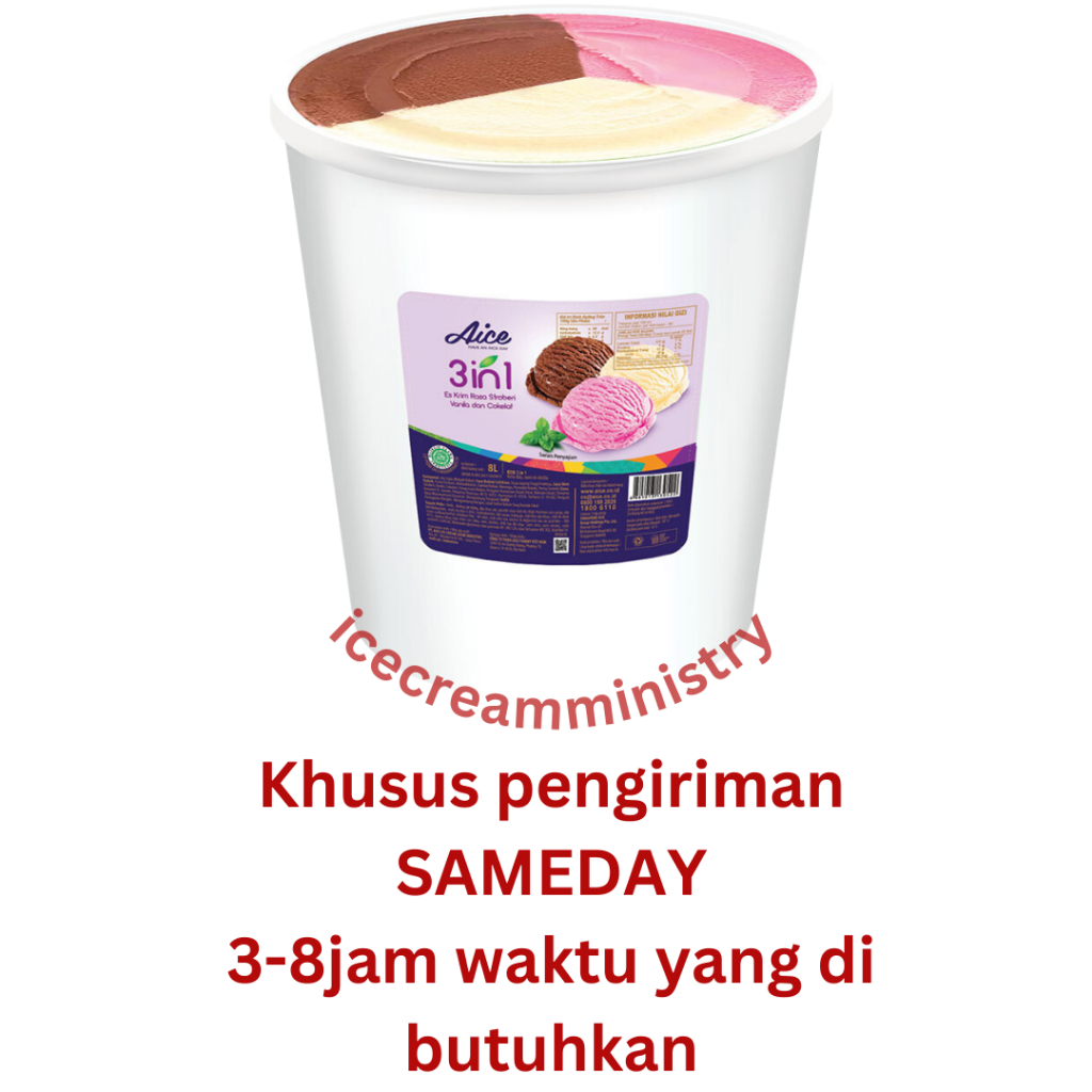 

Aice 3in1 Vanilla Coklat Strawberry Bucket / Emberan 8 | 5 Liter Khusus Pengiriman SAMEDAY