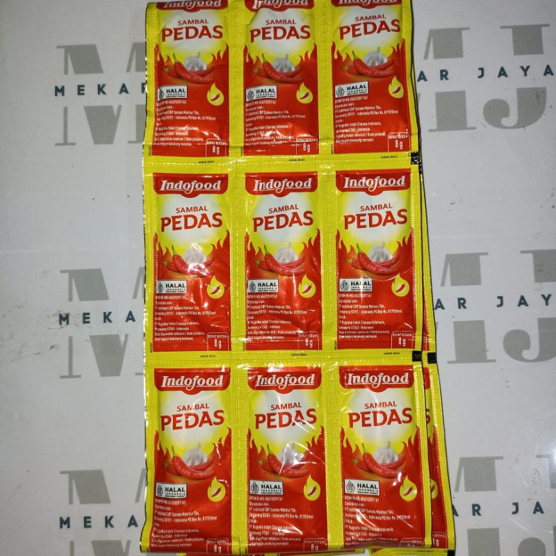 

Indofood Saos Sambal Pedas Sachet 1 Pack Isi 36pcs @8gr PIRING LOMBOK MERAH
