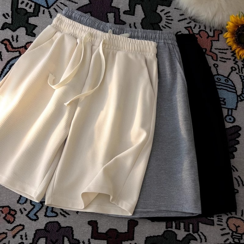 celana pendek pria wafel santai distro jumbo lepis korean style boardshort pria celana pendek putih 