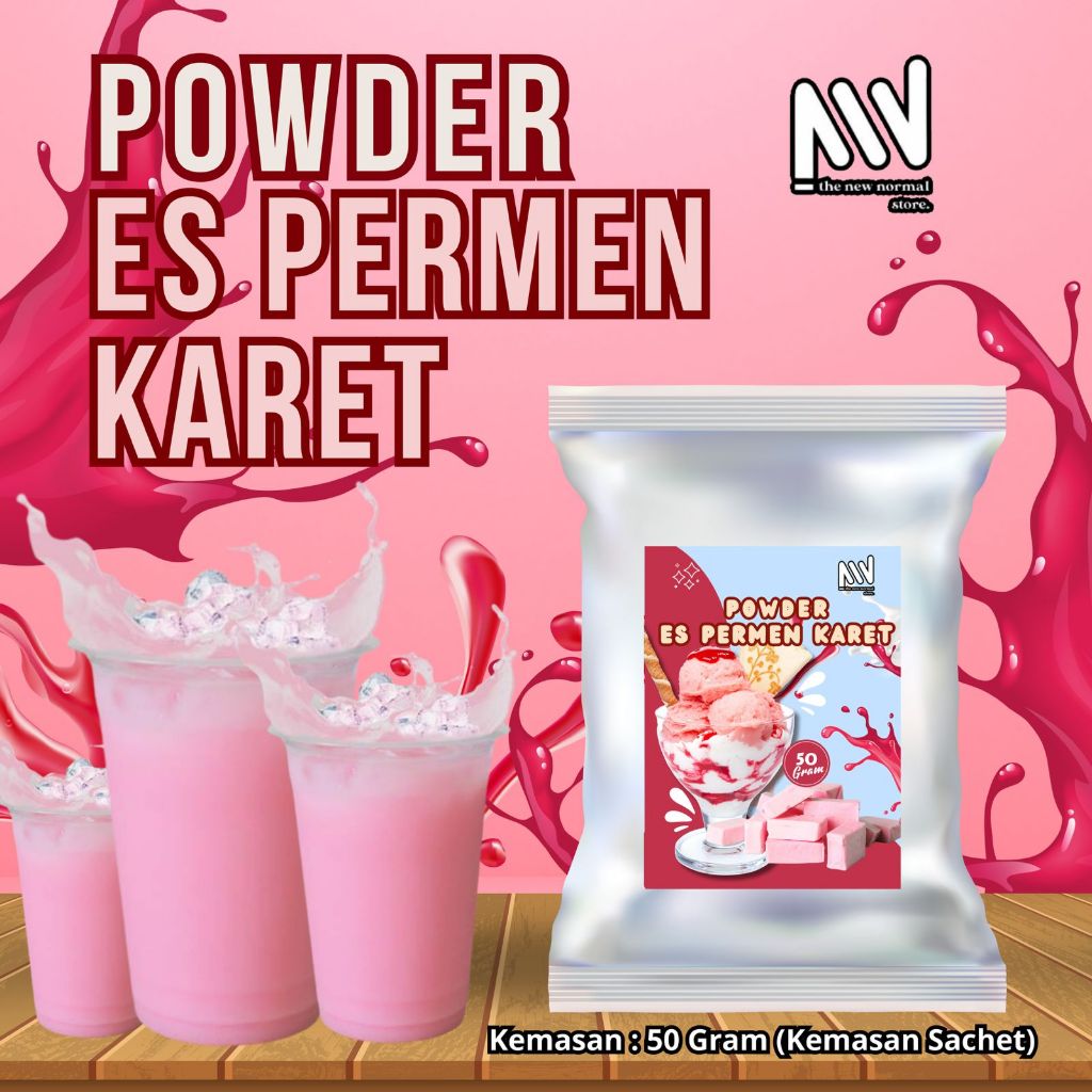 

Powder Es Permen Karet 50 Gram / Bubuk Minuman Rasa Permen Karet Viral Kekinian Pink