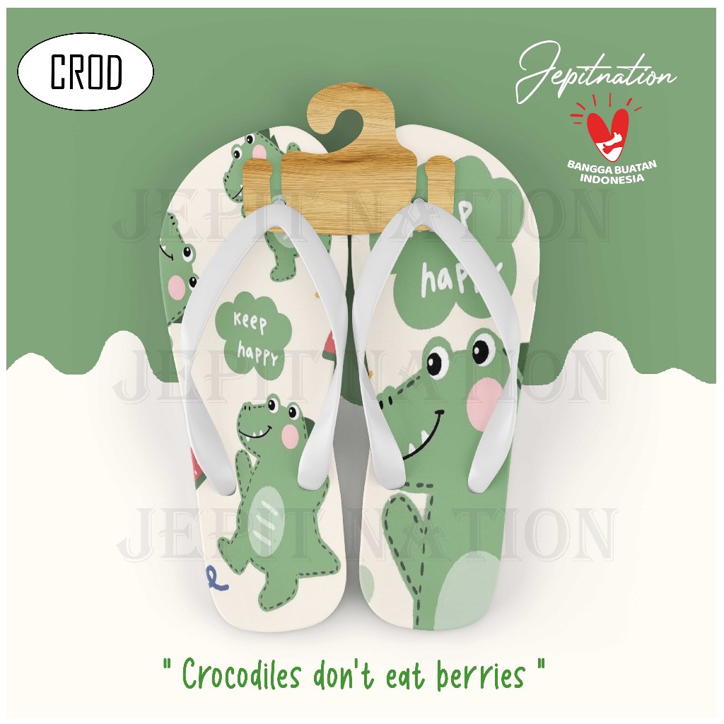 [SANDAL JEPIT V2] Cartoon Crocodile Cute (CROD), JEPITNATION Sendal Jepit Cowo Pria Wanita Perempuan