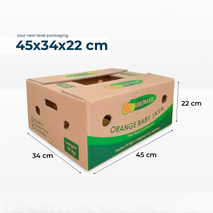 

Kardus Buah Jeruk Mangga Box Kotak Packaging Buah 15kg Ukuran 45x34x22cm