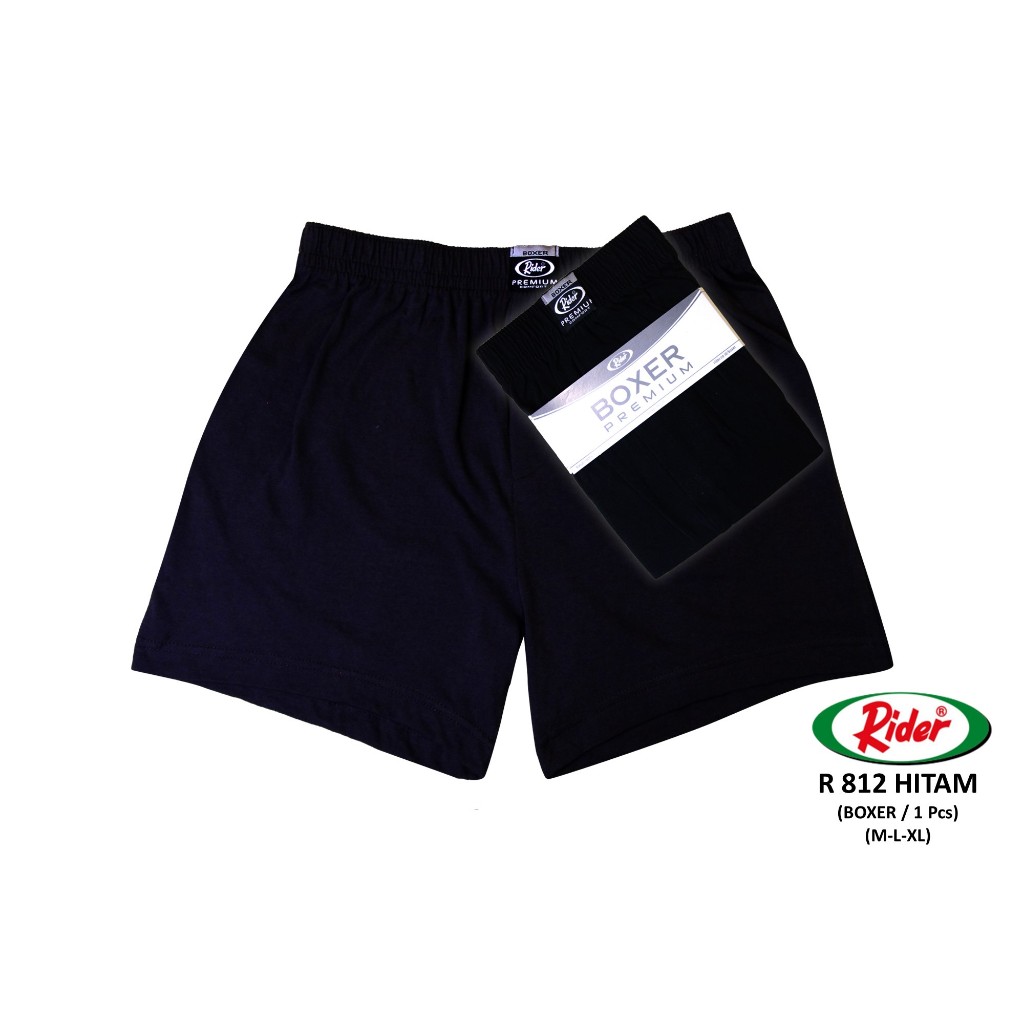 Rider Premium Boxer Man R 812BHT Hitam ISI 1 Pcs